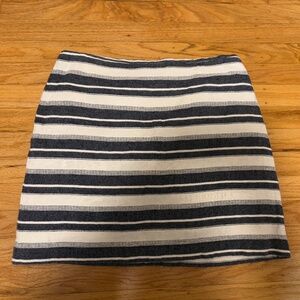 LOFT striped skirt 8 chambray blue and white summer